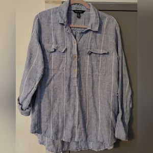 Ellen Tracy Linen Tunic Top, XL